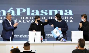 Kicillof visitó la AFA y conversó con pacientes recuperados de COVID.