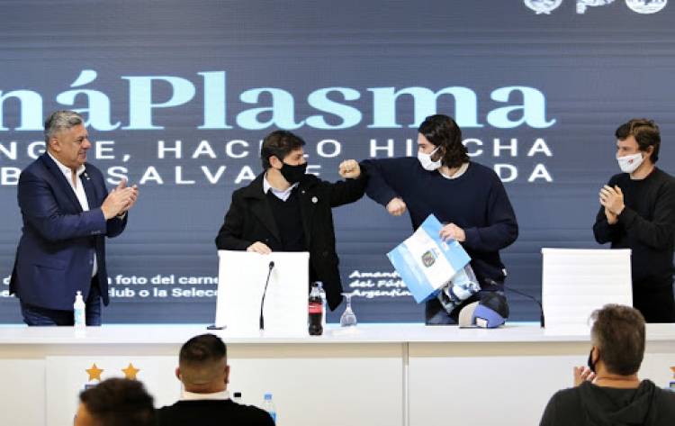 Kicillof visitó la AFA y conversó con pacientes recuperados de COVID.